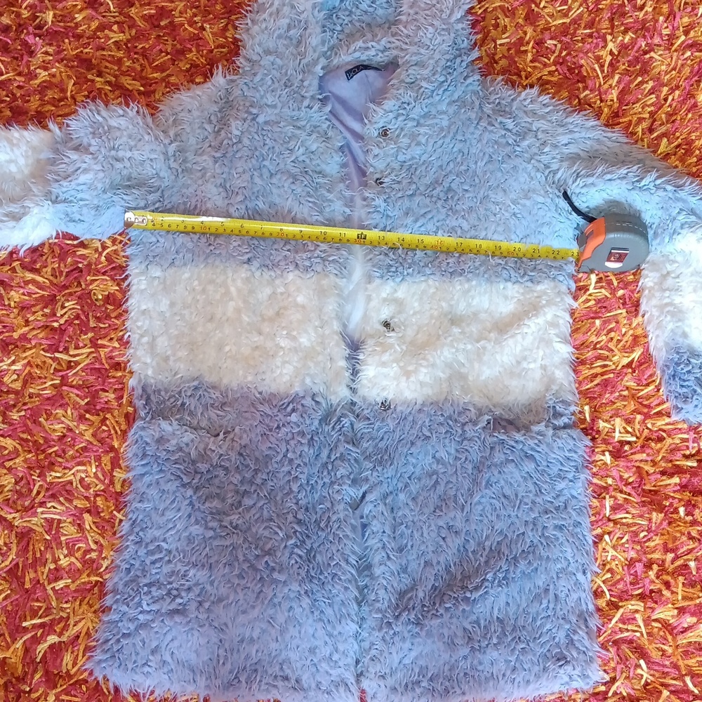 Lola Shaggy Faux Fur Ombre Hooded Jacket - Picture 7 of 8